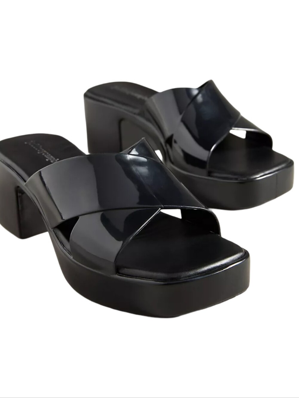 Jeffrey Campbell Bubblegum Platform Sandals in black shiny Size 8 NWOT - Picture 3 of 9